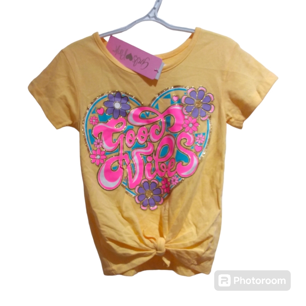 NWT GIRLS LUV PINK Girls Good Vibes Tee
